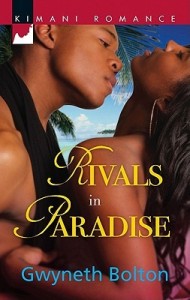 A black couple embrace on a beach, we see their faces and upper torso as he leans in to kiss her neck, she has her head tossed back and a swath of black fabric looped around his neck.