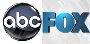 The logos for networks ABC and Fox